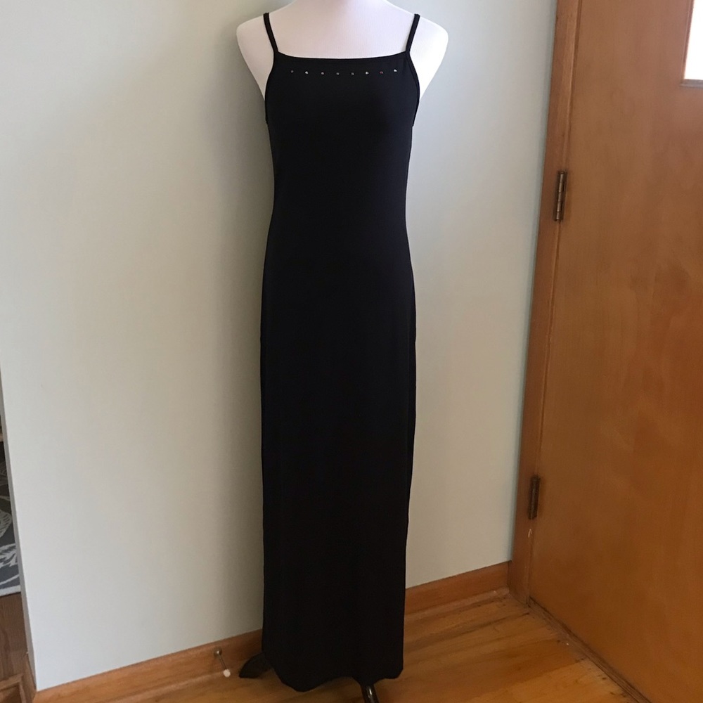 Marian & Maral Black Dress w/Rainbow Rhinestones